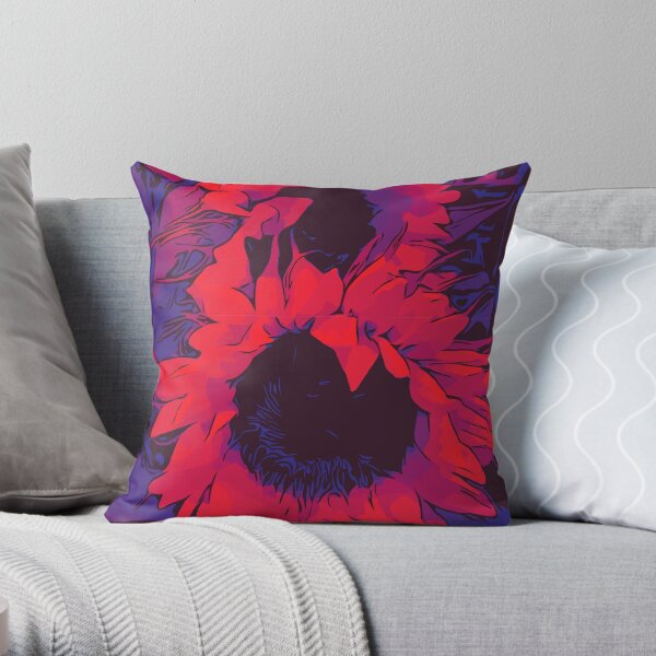Rote Sonnenblumen Blumenposter WelikeFlowers Dekokissen