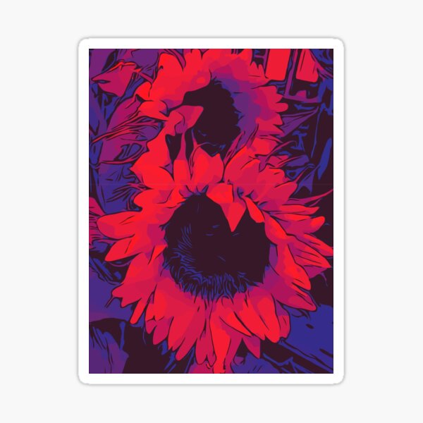 Rote Sonnenblumen Blumenposter WelikeFlowers Sticker