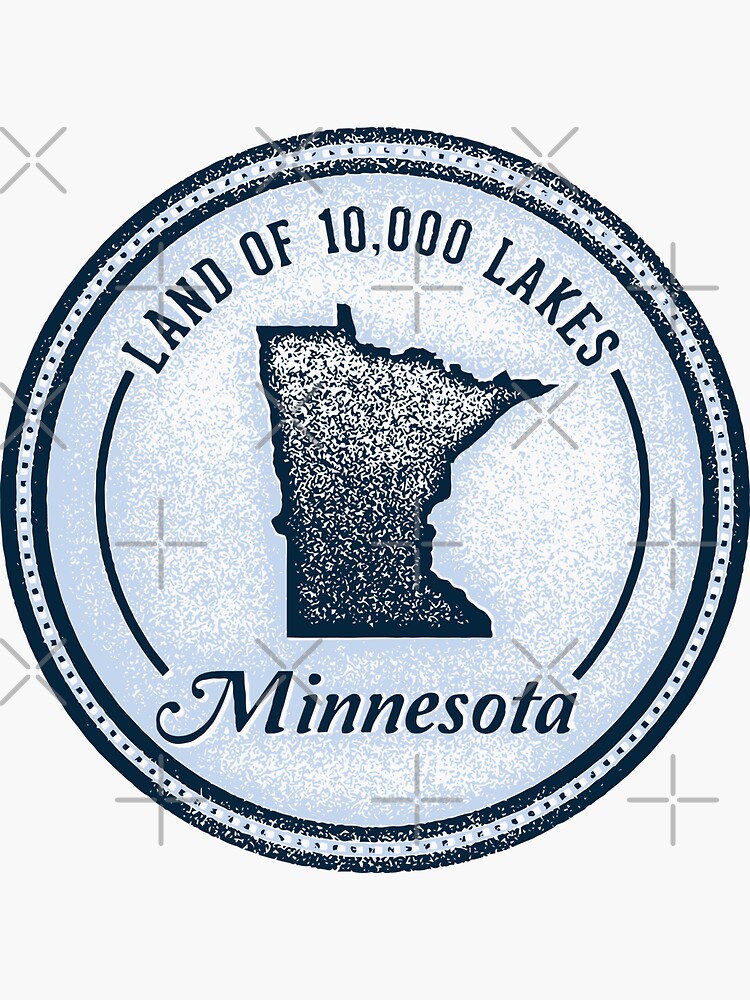 "Minnesota State USA Land of 10,000 Lakes" Sticker for Sale by