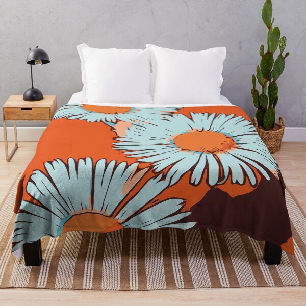 Gänseblümchen orange florales Blumenmotiv „WelikeFlowers" Fleecedecke