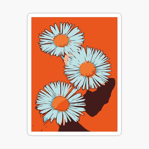 Gänseblümchen orange florales Blumenmotiv „WelikeFlowers" Sticker