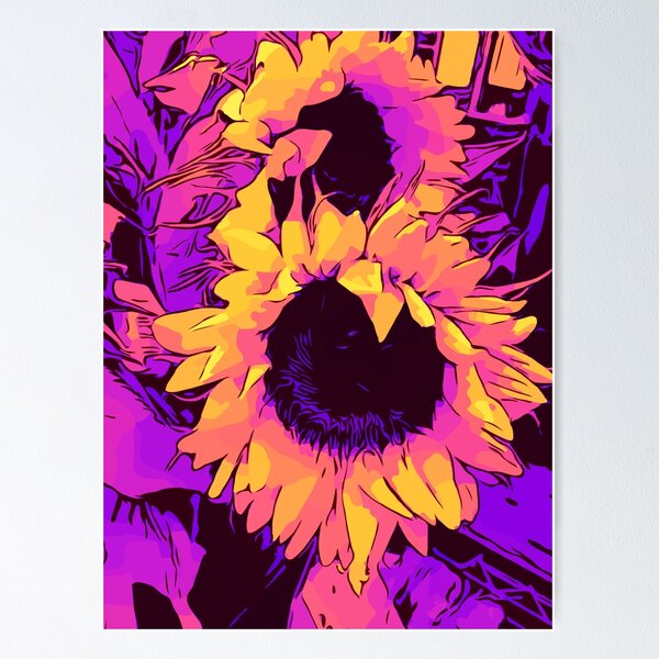Funky Sunflowers" Blumen-Poster „WelikeFlowers" Poster