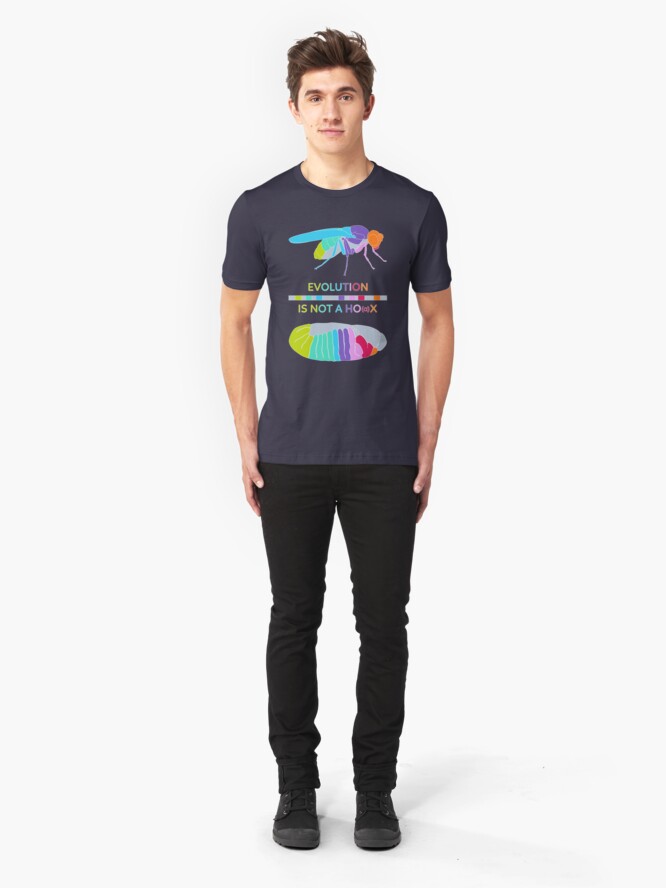 Alternate view of Drosophila Hox Genes - Evolution is not a Ho(a)x Slim Fit T-Shirt