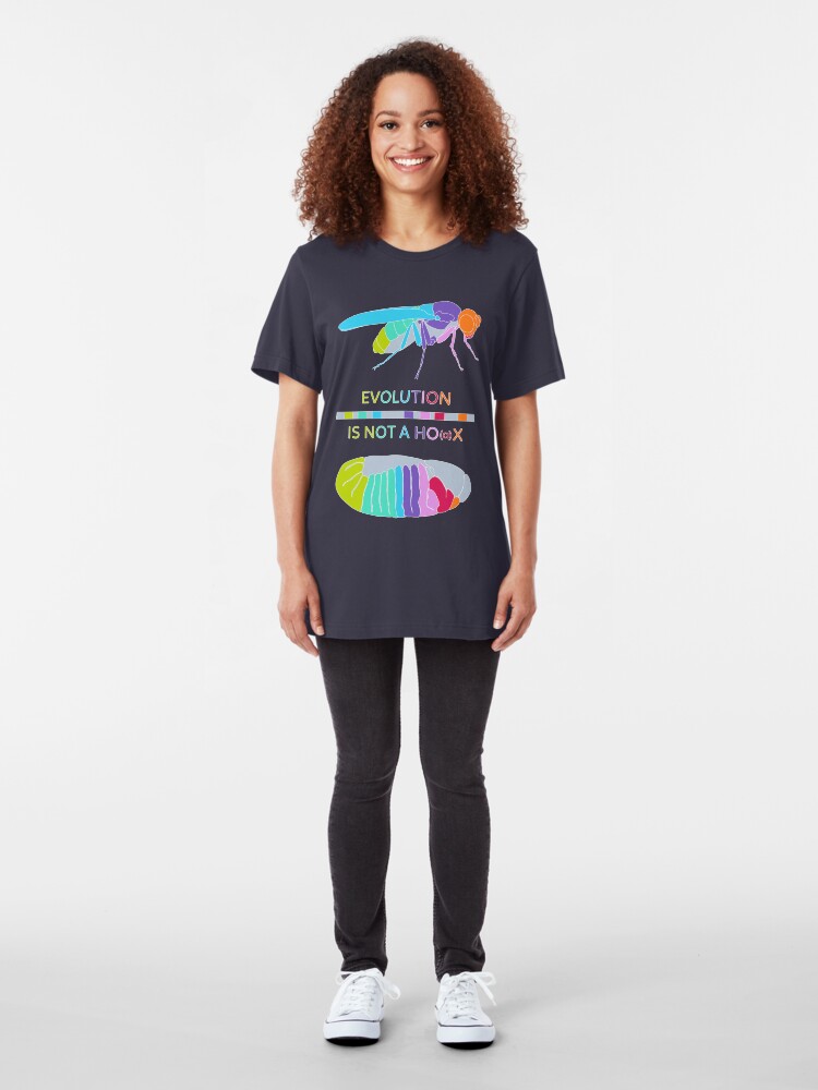 Alternate view of Drosophila Hox Genes - Evolution is not a Ho(a)x Slim Fit T-Shirt