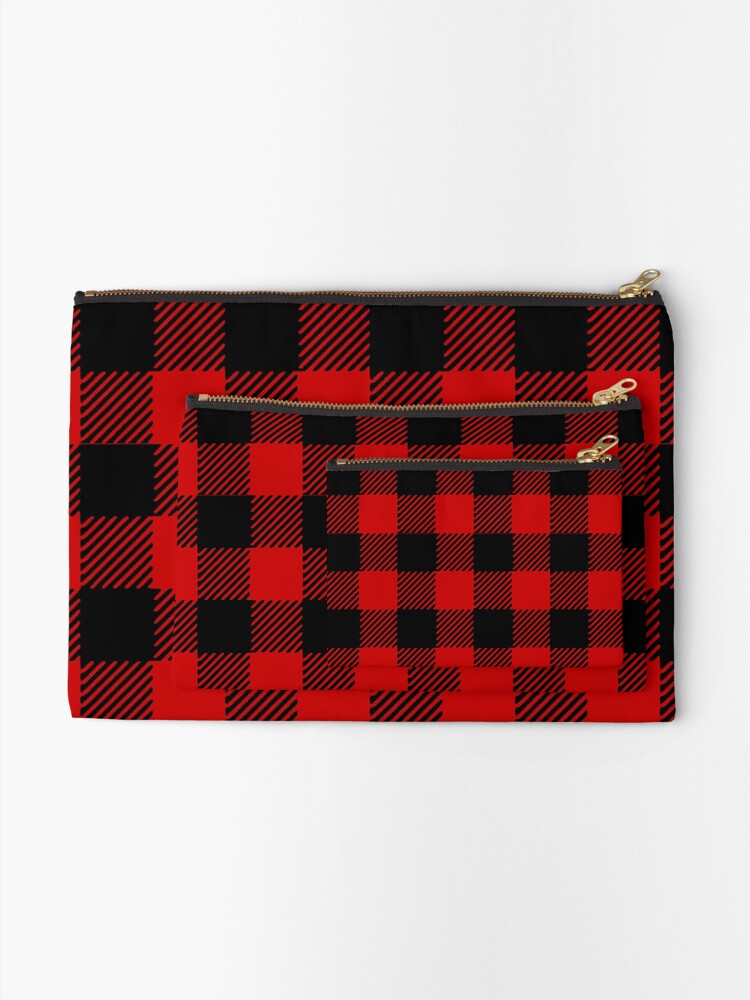 Alternate view of Red plaid pattern Zipper Pouch