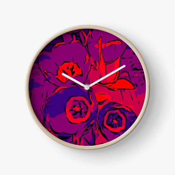 Tulips red violet – Blumenposter WelikeFlowers Uhr