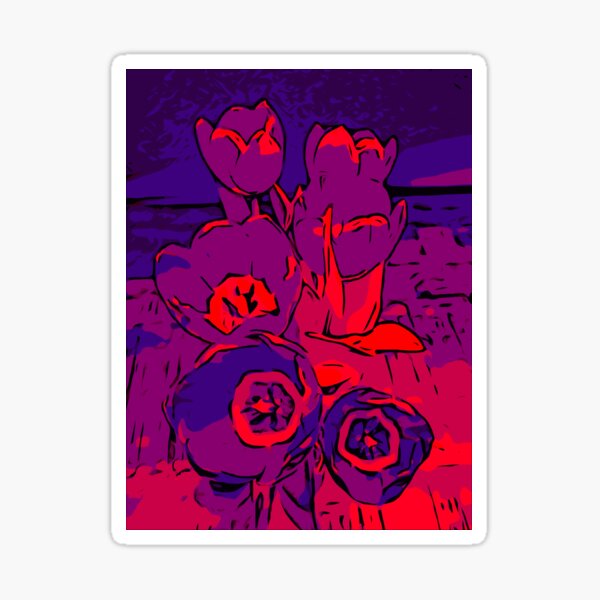 Tulips red violet – Blumenposter WelikeFlowers Sticker