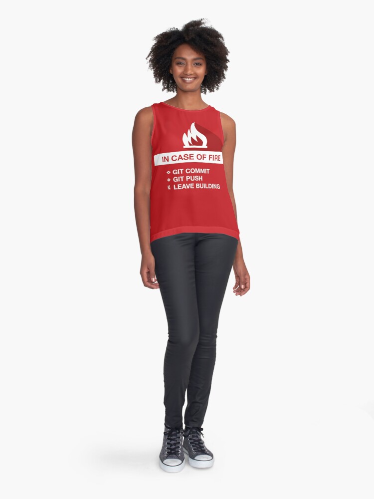 In case of fire, git commit, git push Sleeveless Top for Sale by  ApparelFactory