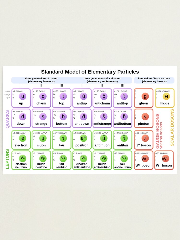 Alternate view of #Standard #Model of #Elementary #Particles Photographic Print
