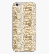 Gold Glitter Alligator Print iPhone Case