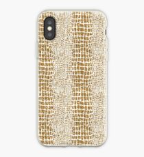 Gold Glitter Alligator Print iPhone Case