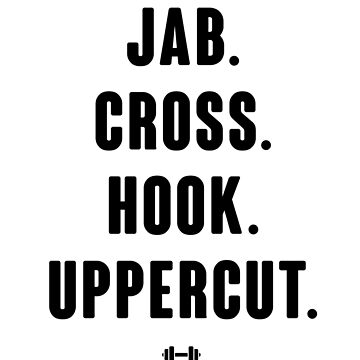 Jab Cross Hook Uppercut Sticker for Sale by kjanedesigns