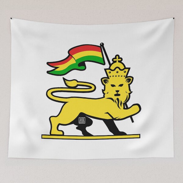 Item preview, Lion Of Judah Rasta Emblem With Flag designed and sold by realbigenvelope.