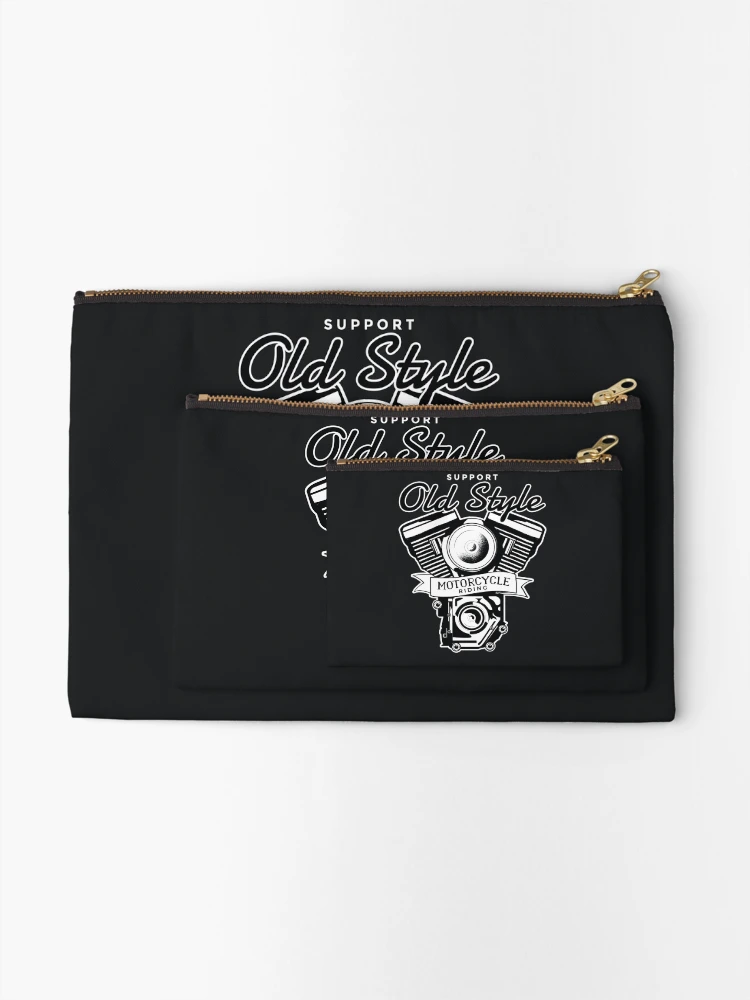 Thumbnail 2 of 4, Zipper Pouch, OLD MOTORCYCLE RIDING designed and sold by R-J-DESIGN.