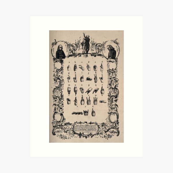 Item preview, Vintage sign language print designed and sold by Leeanne Mackay.