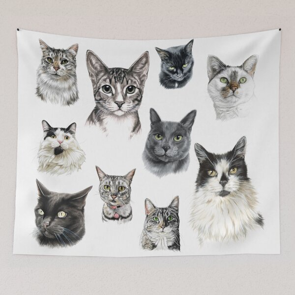 Item preview, Cat breed collage designed and sold by RozThompsonArt.