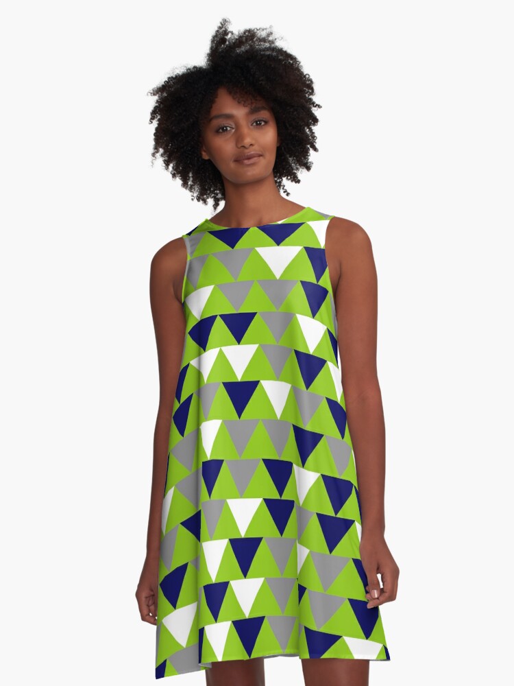 Lime green and navy blue dress shops