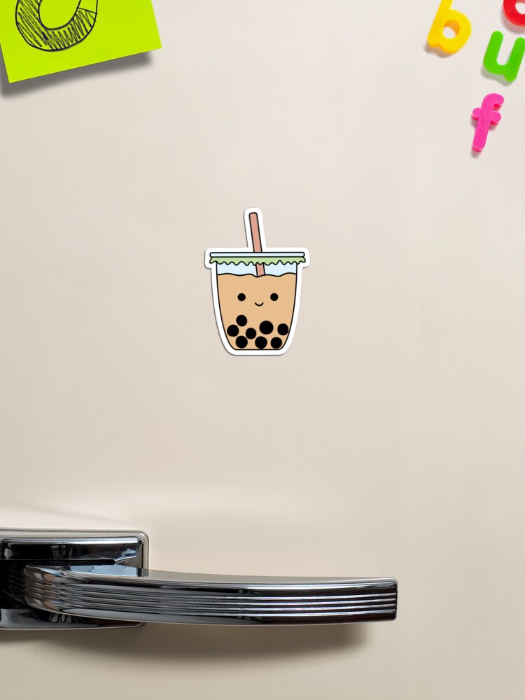 Imagen 1 de 3, Imán con la obra Bubble Milk Tea Boba mascarilla y pegatina, diseñada y vendida por inkandbee.