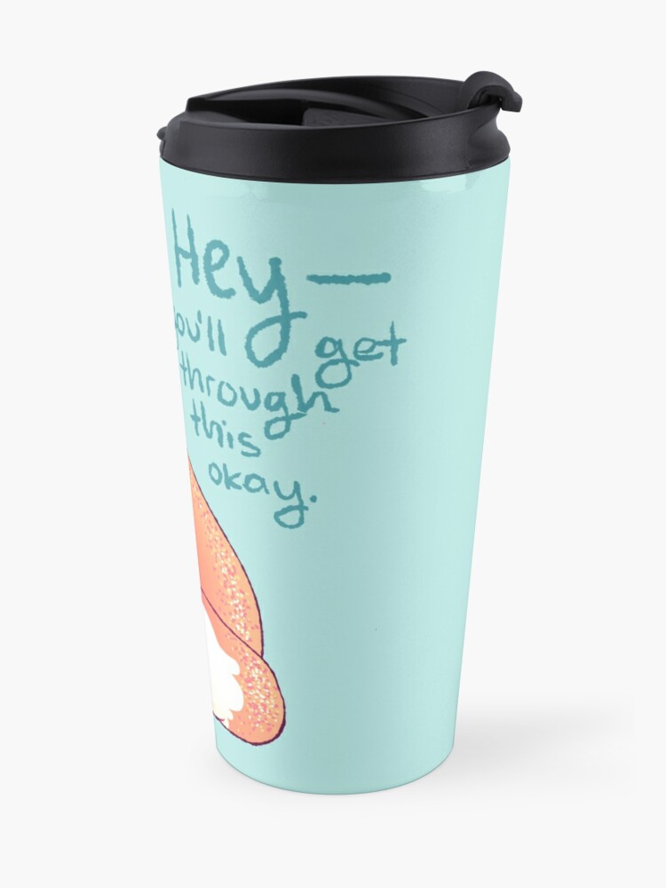 Alternate view of "HEY, you'll get through this okay" Magical Sparkle Fox Travel Coffee Mug