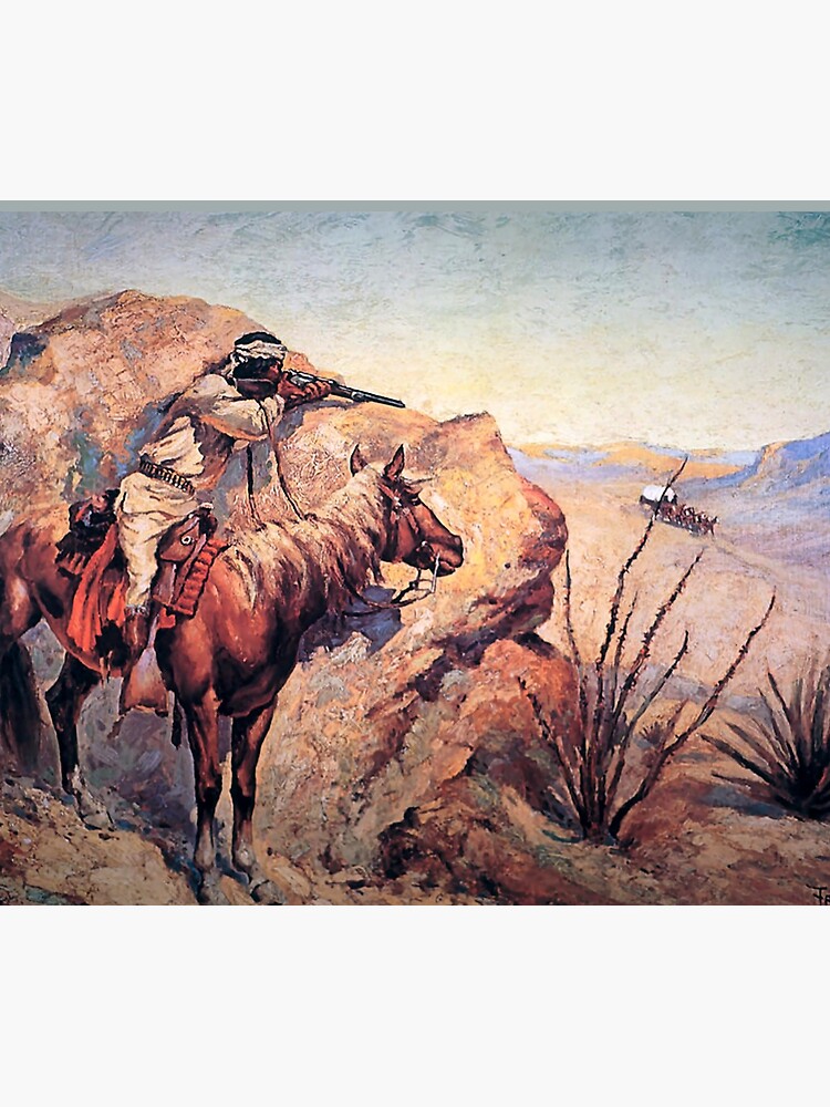 Frederic Remington Western Art “Apache Ambush”  Tapestry for Sale by  PatricianneK