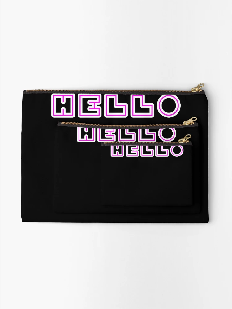 Thumbnail 2 of 4, Zipper Pouch, Hello designed and sold by TLSDesigns.
