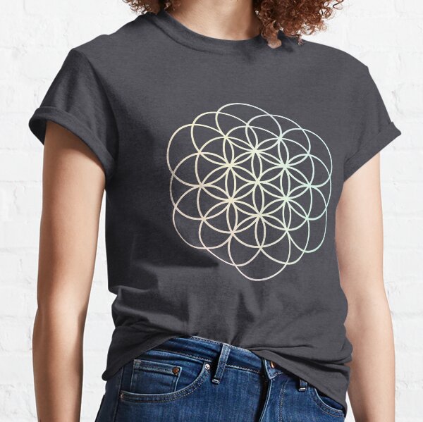 Fleur de vie arc-en-ciel pastel T-shirt classique