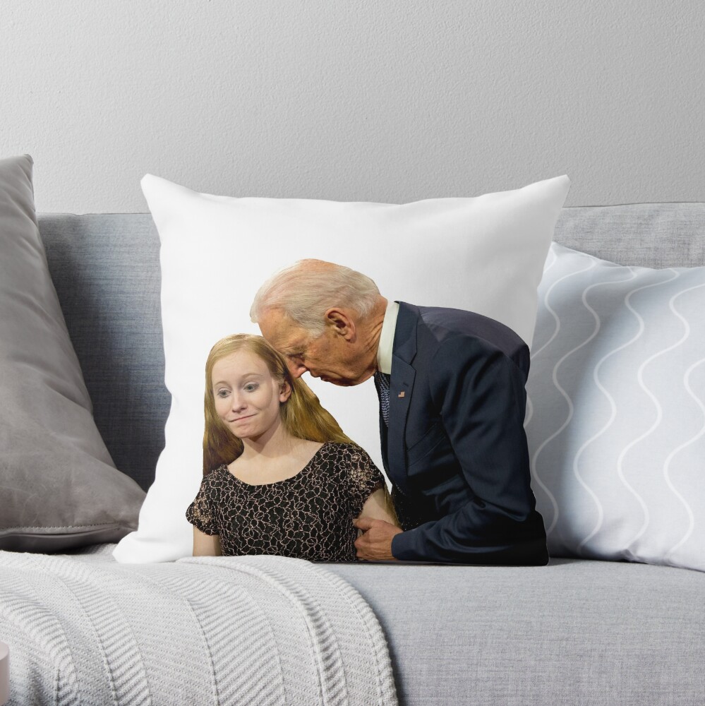 Creepy Joe Biden Throw Pillow