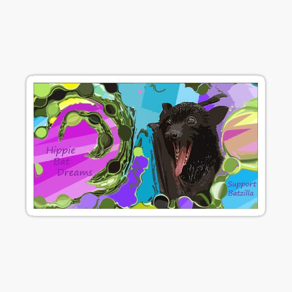 Batzilla - Hippie Bat Sticker Sticker