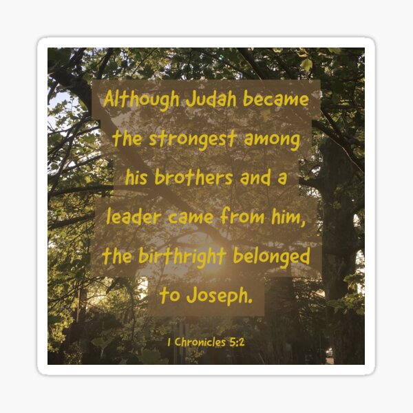 Judah and Joseph - Verse Image from 1 Chronicles 5:2 Sticker