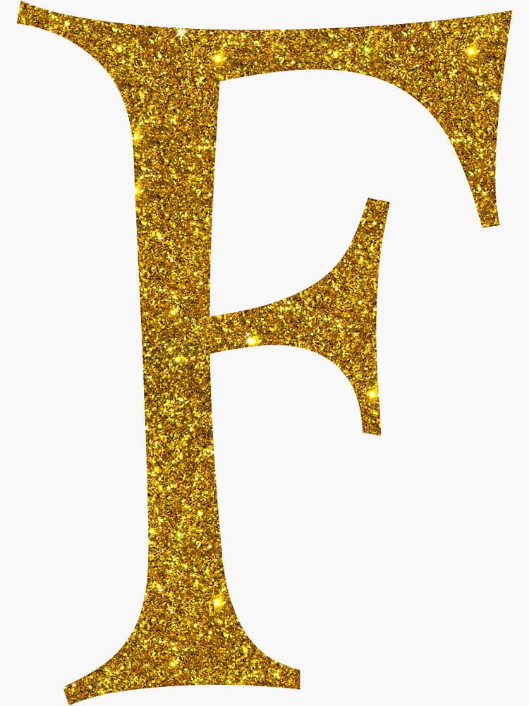 Gold Glitter Letter Sticker F