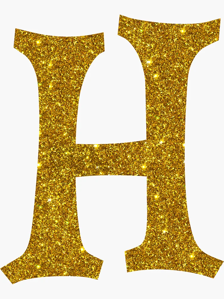 Letter 'E' Gold Glitter Initial Sticker for Sale by MackenzieMakes