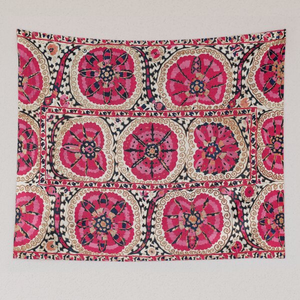 Item preview, Large Medallion Suzani Bokhara Uzbek Embroidery Print designed and sold by Vicky Brago-Mitchell®.