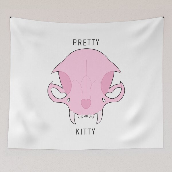 Item preview, Pretty kitty cat skull (pink) designed and sold by Cattaccino.