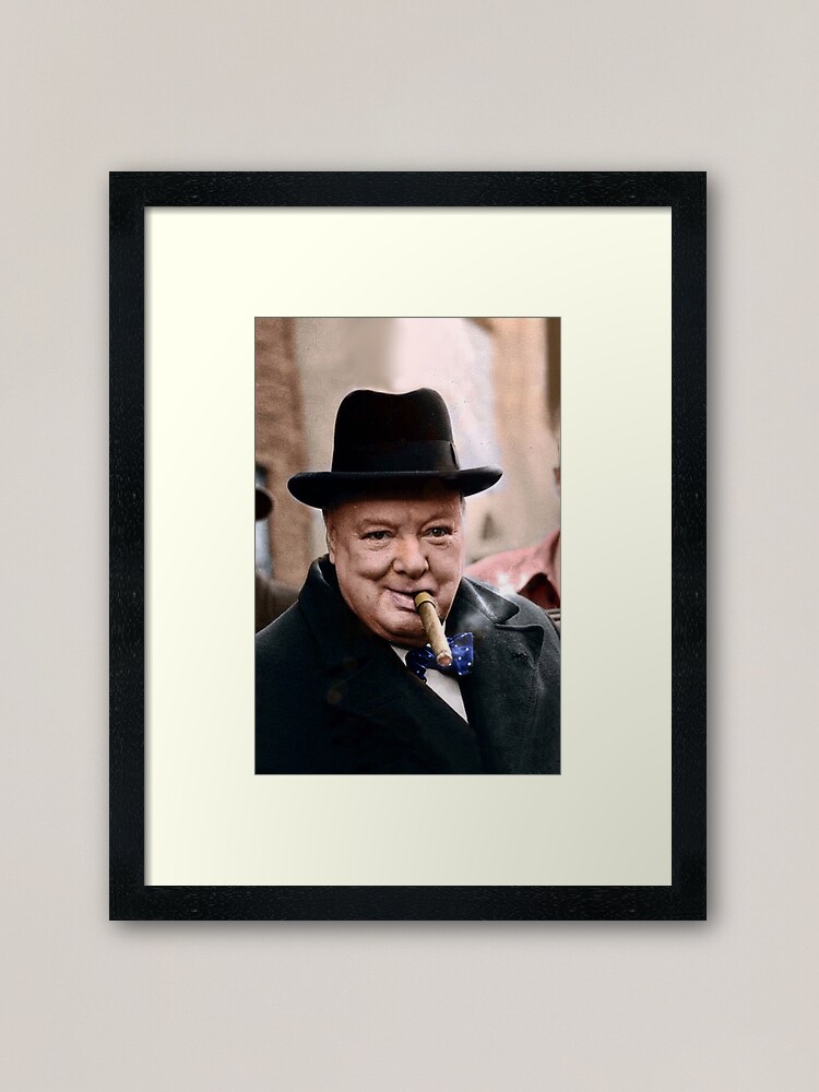 Art print poster Canvas Winston Churchill with Cigar