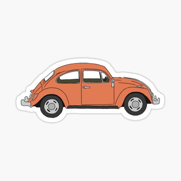 Orange Volkswagen Käfer Sticker