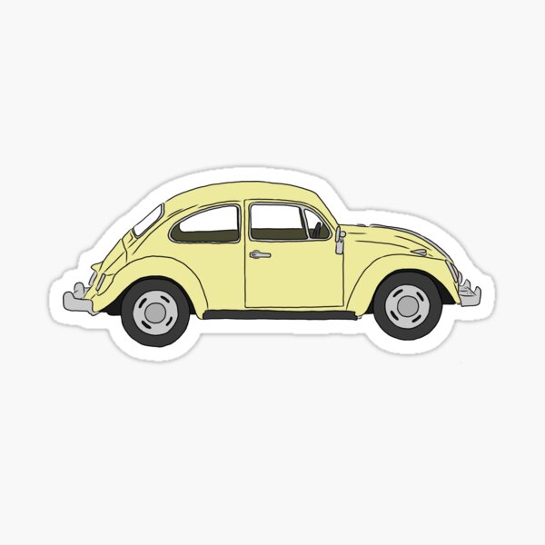 Yellow Volkswagen Beetle Sticker