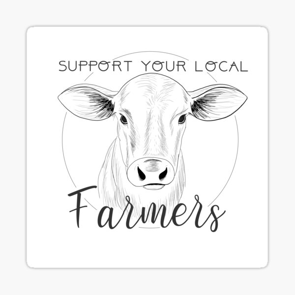 Item preview, support your local farmer - cow  designed and sold by EmRussell.