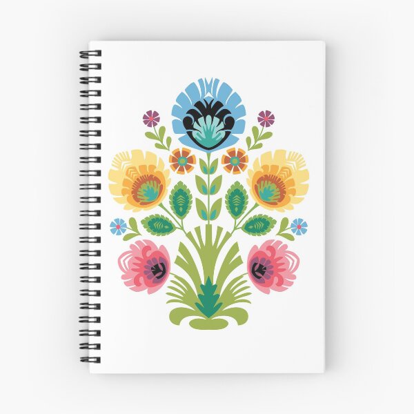 Item preview, Polish Folk Flowers Pink and Yellow designed and sold by Barbara Pixton.