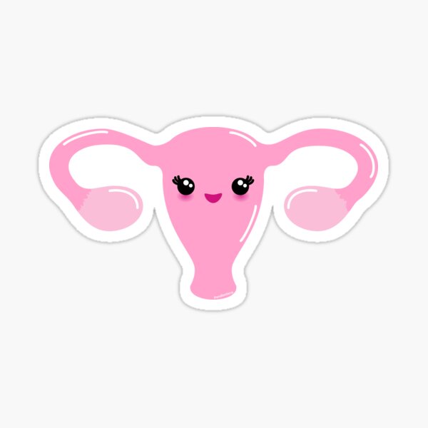 Útero y ovarios felices kawaii Pegatina