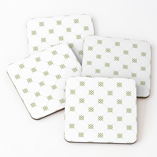 Item preview, Diamond pattern on a white background with interlocking olive green motif. A simple and classy, no fuss design.  designed and sold by innerspectrum.