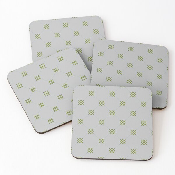 Item preview, Diamond pattern on a putty colored background with interlocking olive green motif. A simple, classy, no fuss design.  designed and sold by innerspectrum.