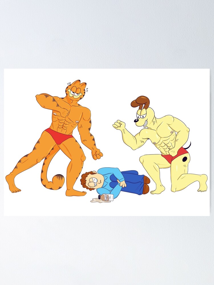 Alternate view of Buff Garfield and Buff Odie Beating up Jon Poster. 