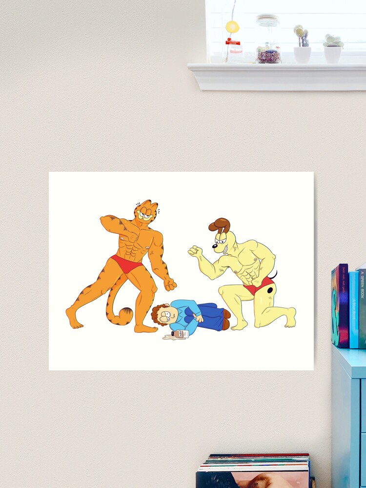 Buff Garfield and Buff Odie Beating up Jon Chromatic Abberation