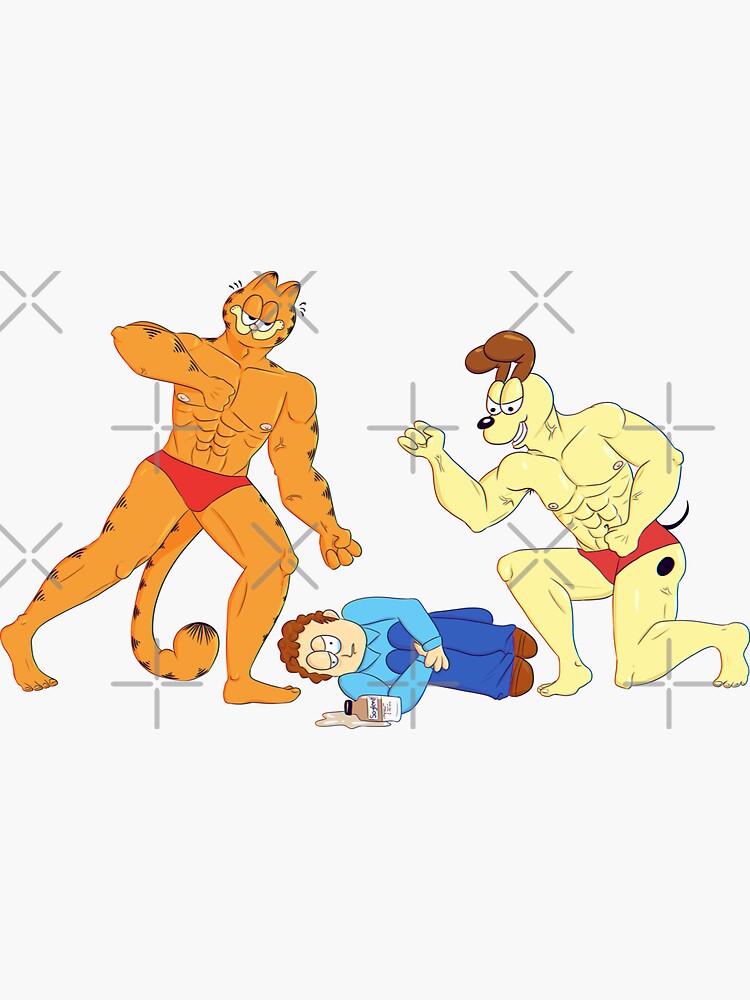 Buff Garfield and Buff Odie Beating up Jon Chromatic Abberation