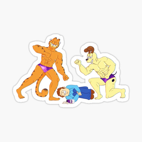 Buff Garfield and Buff Odie Beating up Jon Chromatic Abberation