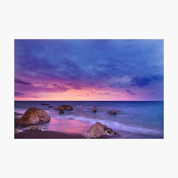 Beautiful Pink & Purple Beach Sunset Photographic Print