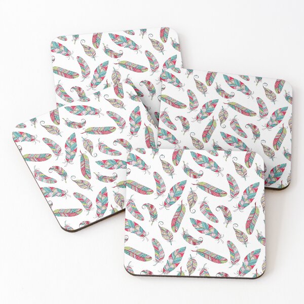 Item preview, Bright Doodle Feather Pattern designed and sold by Glynnis Owen.
