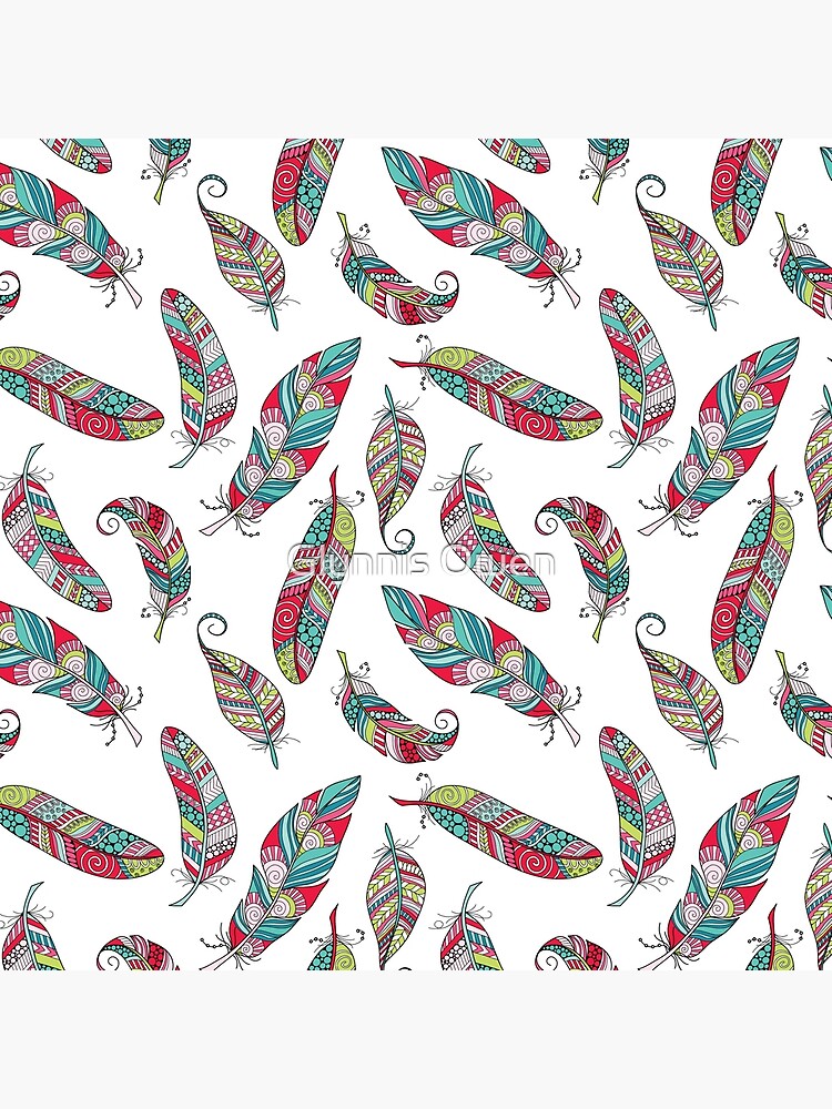 Bright Doodle Feather Pattern by goggo101
