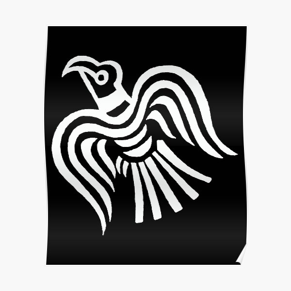 Viking Banner Raven Symbol Poster