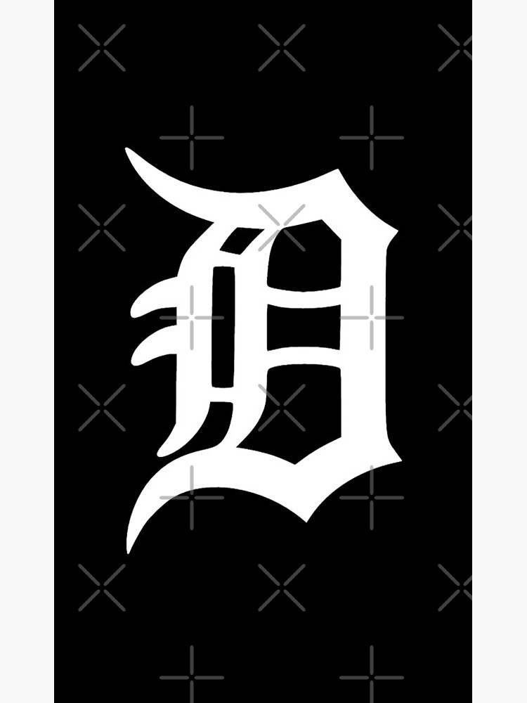 Detroit Artwork Black and White: The Detroit Tigers D